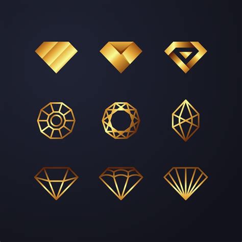 Colección De Logotipos De Diamantes Vector Premium