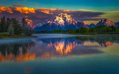 Dramatic Mountain Reflection over Lake Wallpaper, HD Nature 4K ...