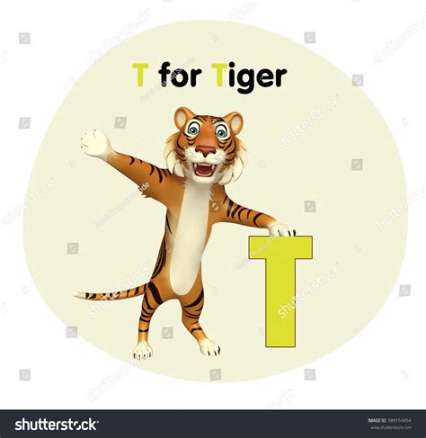 D Rendered Illustration Tiger Alphabet Stock Illustration