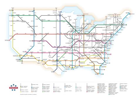 United States Interstate System As A Subway Map Vivid Maps