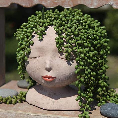 Magical, meaningful items you can't find anywhere else. Amazon.com: YIKUSH Female Head Design Succulents Plant Pot ...