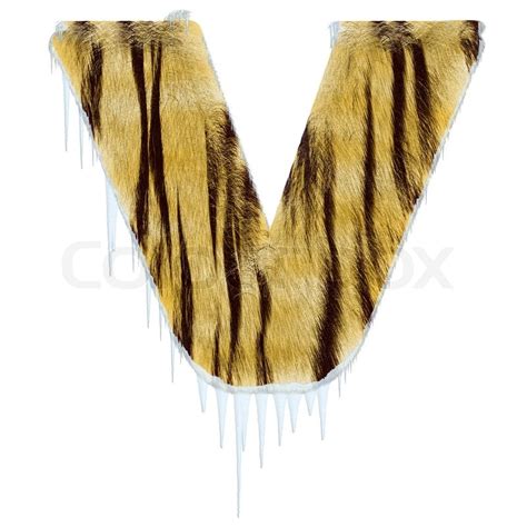 Frosty Letter From Tiger Style Fur Stock Image Colourbox