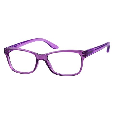 Zenni Womens Rectangle Prescription Eyeglasses Purple Plastic 122517 Eyeglasses Women Purple