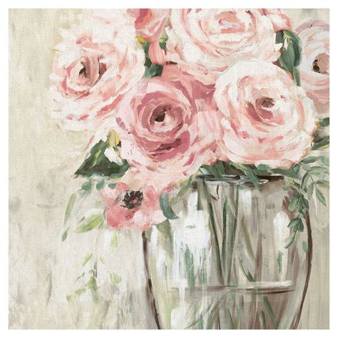 Masterpiece Art Gallery Blush Sage Floral Bouquet In Vase By