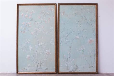 Pair Of Chinoiserie Wallpaper Panels At 1stdibs