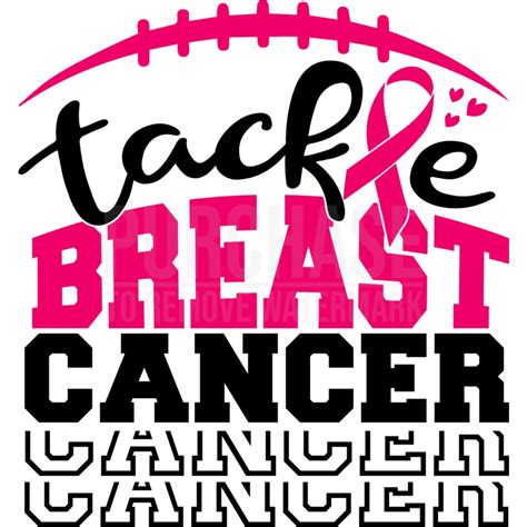 Tackle Breast Cancer Svg • Football Breast Cancer Awareness Pink Ribbon