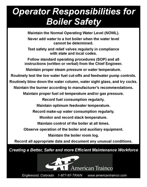 Maintenance Pros Boiler Operation Safety Poster Here