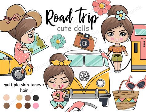Road Trip Cute Dolls Adventure Vacation Wanderlust Planner Etsy
