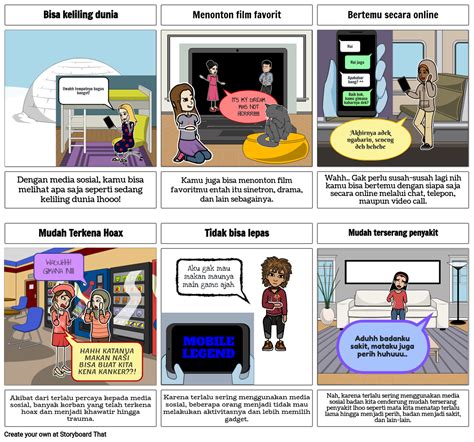 Dampak Positif Dan Negatif Media Sosial Storyboard