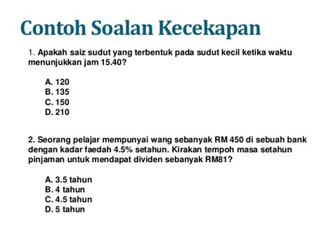 Ujian psikometrik membantu individu mengenalpasti kecenderungan, minat dan personaliti diri. Contoh Soalan Ujian Psikometrik Pt3