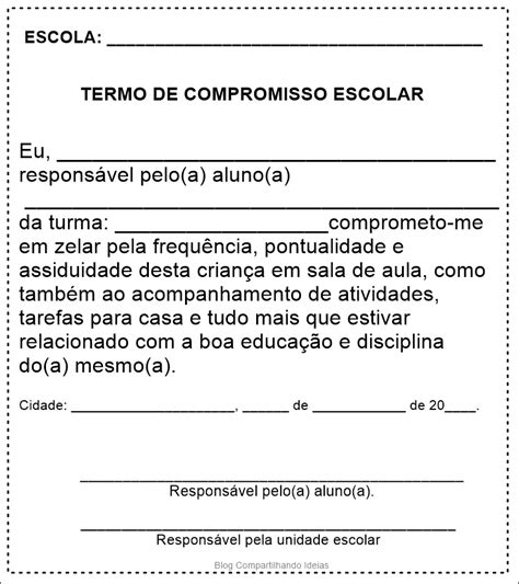 Termo De Compromisso Escolar