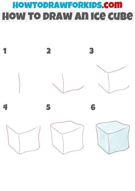 How To Draw An Ice Cube Step By Step Ice Cube Drawing Ice Drawing