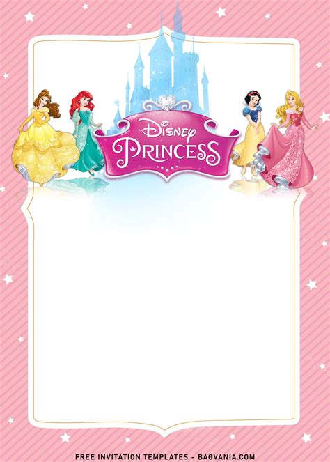 9 Disney Princess And Castle Birthday Invitation Templates Disney