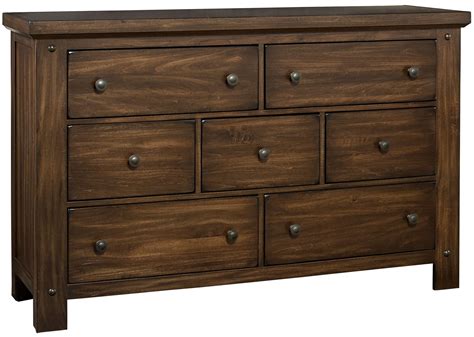 Collaboration Rustic Cherry 7 Drawer Dresser From Virginia House
