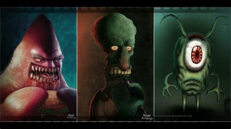 Spongebob Characters Monster Horror Version Bob Esponja Terrorscary