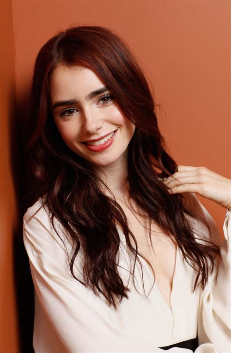 Hand On Face Looking At Viewer Celebrity Brown Eyes Actress Lily Collins Face Touching