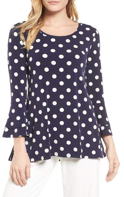 Chaus Dot Print Bell Sleeve Blouse Bell Sleeve Blouse Sailor Fashion