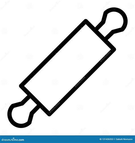 Rolling Pin Line Icon Kitchen Roller Pin Vector Illustration Isolated