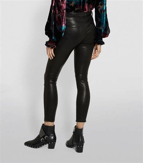 Frame Black Leather Le High Skinny Jeans Harrods Uk