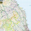 Northumberland Offline Map, including Cheviot Hills, Kielder Water ...