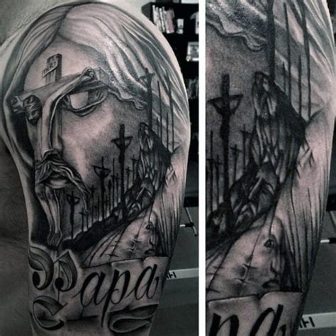 Half sleeve tattoos can be a great way to combine several different art styles. 184 Most Sacred Christian Tattoos (June 2020)