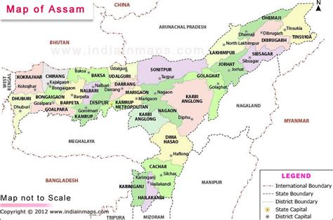 Assam Map Assam State Map Map Of Assam State Showing Its Political