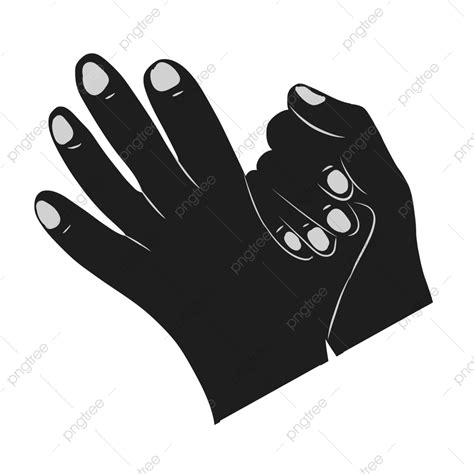 Cartoon Hands Silhouette Transparent Background Cute Hands Black And