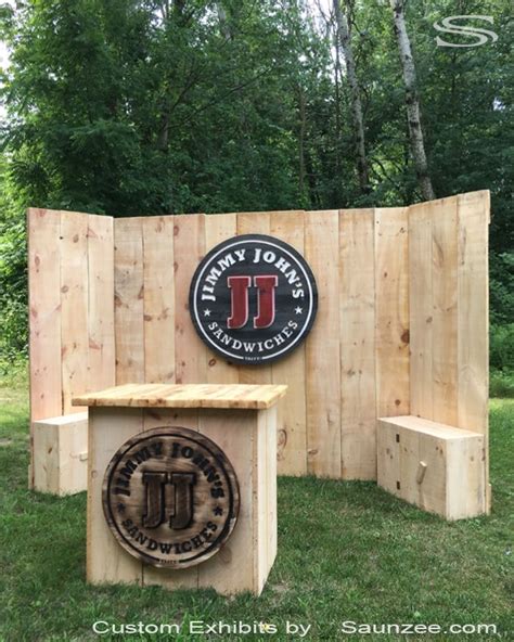 Custom Timber Wood Trade Show Booths Exhibits Rustic Wood Trade Show
