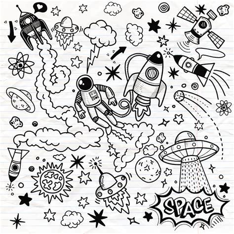 Black And White Space Drawing