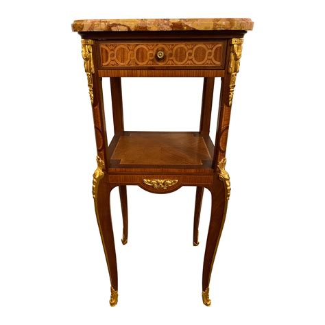 Louis Xv Xvi Style Marble Top Side Table End Table Pedestal Transitional For Sale At 1stdibs