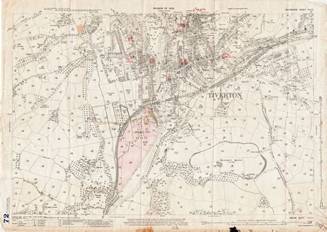 Old Ordnance Survey Map Of Tiverton Devon In 1933