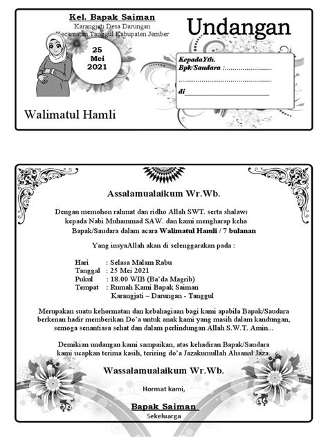 Undangan Walimatul Tasmiyah Pdf