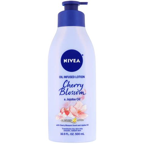 oil infused lotion cherry blossom and jojoba oil 16 9 fl oz 500 ml nivea