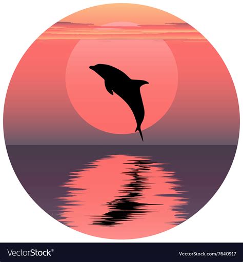 Dolphin Jumping Royalty Free Vector Image Vectorstock