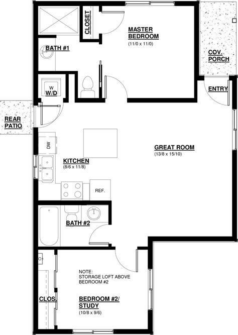 Craftsman Style House Plan 2 Beds 2 Baths 800 Sqft Plan 895 97