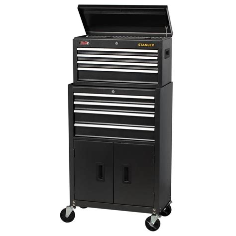 Stanley 24 In W 8 Drawer Tool Chest And Cabinet Combo Dark Gray C 208bs The Home Depot