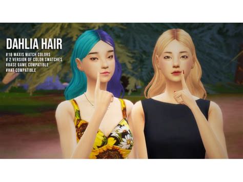 Dahlia Hair By Megukiru The Sims 4 Hair Dahlia Maxis Match