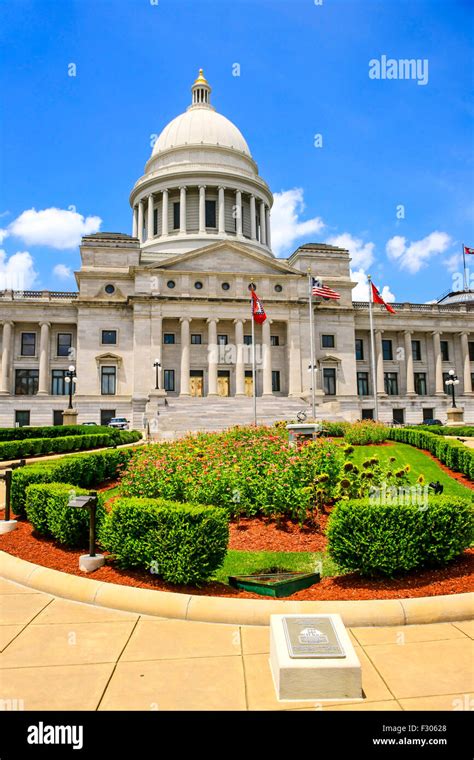 The Arkansas State Capitol Building Located In Little Rock Built Over