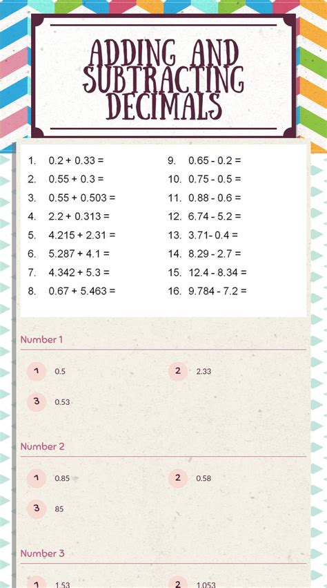 Best Free Printable Worksheets On Adding And Subtracting