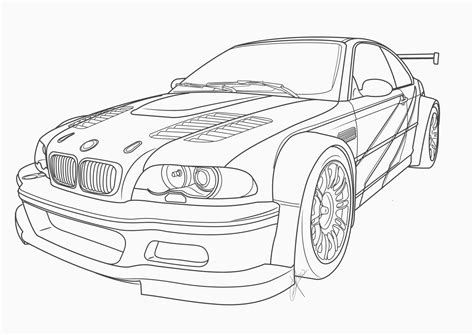 Car Outline Drawing Bmw