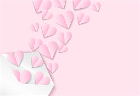 Happy Valentines Day Background Design With Love Heart On Pink