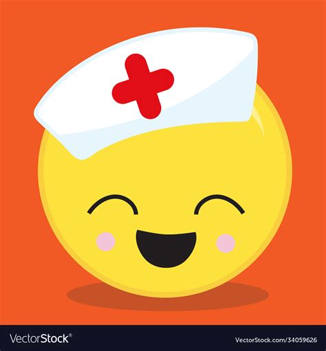 Emoji Nurse 08 Royalty Free Vector Image Vectorstock