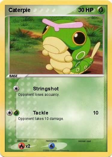 Caterpie's strongest moveset is bug bite & struggle and it has a max cp of 437. Pokémon Caterpie 16 16 - Stringshot - My Pokemon Card