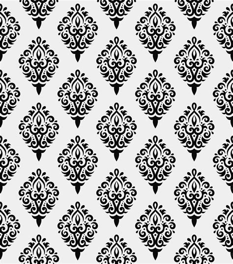 Premium Vector Damask Seamless Pattern Black And White Vector Floral