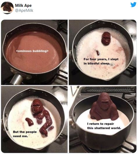 Return Of The King Milk Ape Chocolate Gorilla Melting Know Your Meme