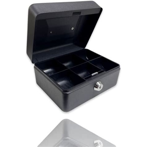 Small Cash Box With Key Lock Portable Metal Money Box With Double