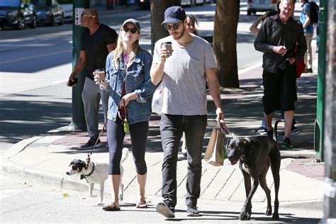 Melissa Benoist And Chris Wood Walks Their Dogs On National Dog Day In