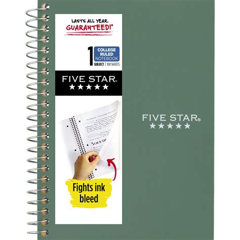 Five Star Personal Spiral Notebook College Ruled 7 X 4 38