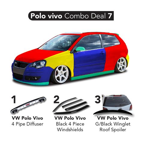 Polo Vivo Combo Deal 7 Vivo 4 Pipe Diffuser Windshields And Winglet