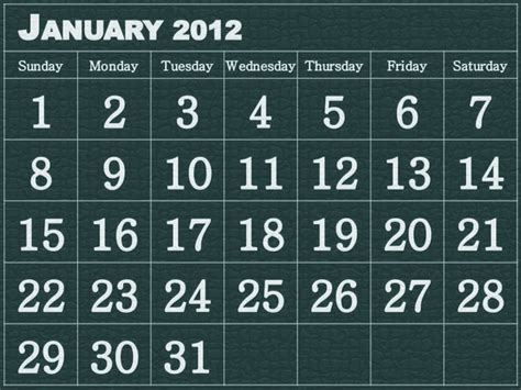 Download Wallpapers Free January 2012 Calendar